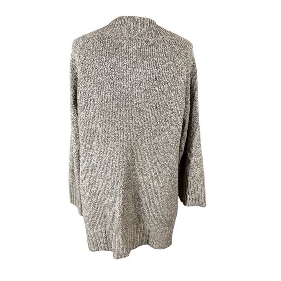 Carolyn Taylor Soft Loop Knit One Button Cardigan Cape Sweater Oatmeal Brown - Picture 3 of 7